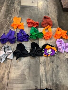 13 Baby Toddler Fall Bow Headband Bundle 2-3” Halloween Autumn Bows